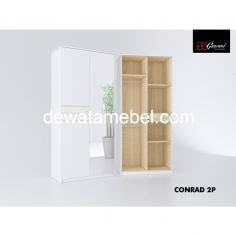 Wardrobe 2 Doors  Size 100 - Garvani CONRAD 2P / White Glossy - Mayacamas